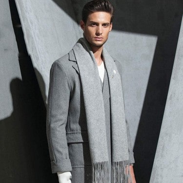 HYFZM Winter Australian Cashmere Wool Scarfs for Men Business Plaid Wrap