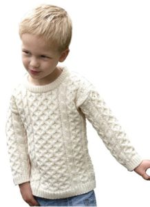 Little Boy's Crew Neck Aran Sweater