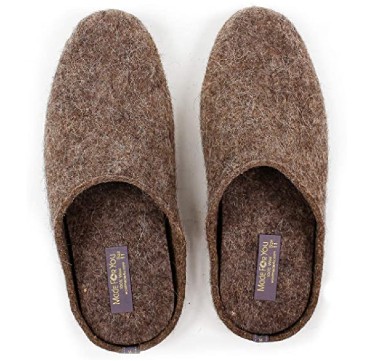 Made For You Men's Natural 100% Wool Slippers