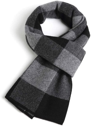 YMSFZ Winter Cashmere Wool Scarfs for Men Classic Plaid Business Christmas Infinity Scarves